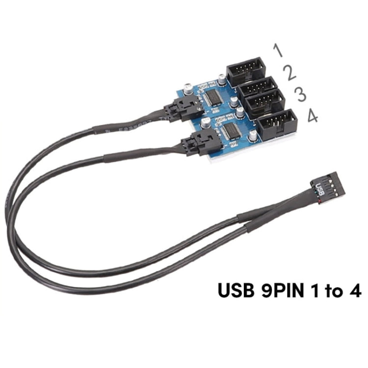 Mainboard 9-Pin USB2.0 1-zu-4 Verlängerungskabel mit Chip, unterstützt mehrere Schnittstellen zur gemeinsamen Nutzung, 1-zu-4