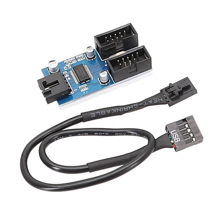 Mainboard 9-Pin USB2.0 1-zu-2 Verlängerungskabel mit Chip, unterstützt mehrere Schnittstellen zur gemeinsamen Nutzung, 1-zu-2