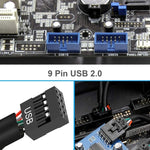 Mainboard 9-Pin USB2.0 1-zu-2 Verlängerungskabel mit Chip, unterstützt mehrere Schnittstellen zur gemeinsamen Nutzung, 1-zu-2