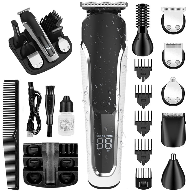 6-in-1 Herren Wasserdichter Elektrischer Haarschneider Set Nasentrimmer, Schnurrbarttrimmer, Körperrasierer, 8688, 8788, 8988