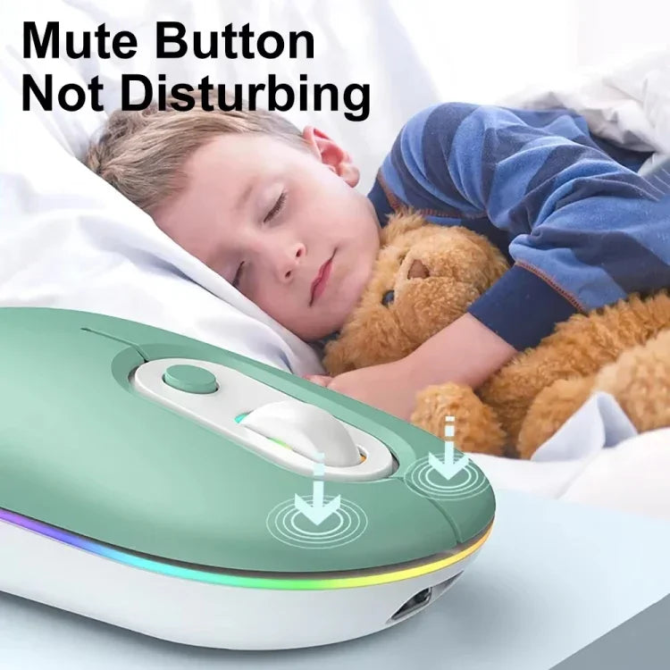 Wiederaufladbare beleuchtete lautlose kabellose Maus, 2,4G Rosa, 2,4G Blau, 2,4G Grün, 2,4G+Bluetooth Rosa, 2,4G+Bluetooth Blau, 2,4G+Bluetooth Grün