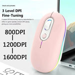 Wiederaufladbare beleuchtete lautlose kabellose Maus, 2,4G Rosa, 2,4G Blau, 2,4G Grün, 2,4G+Bluetooth Rosa, 2,4G+Bluetooth Blau, 2,4G+Bluetooth Grün