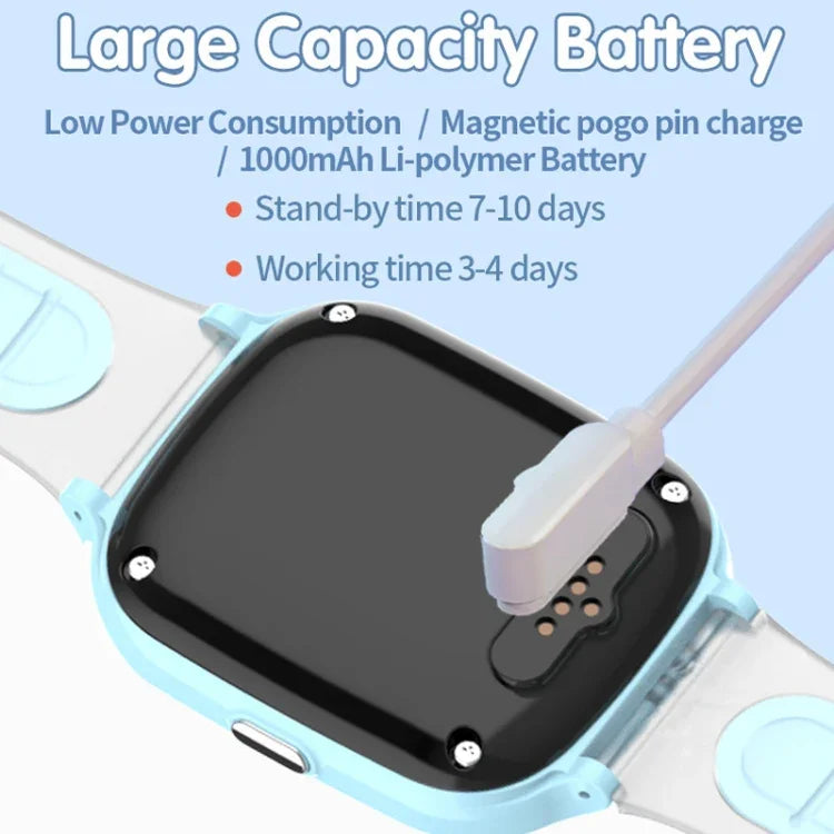 4G-Kinder-Smartwatch mit Ortungssystem, IP67 wasserdicht / Video- / Sprachanrufe