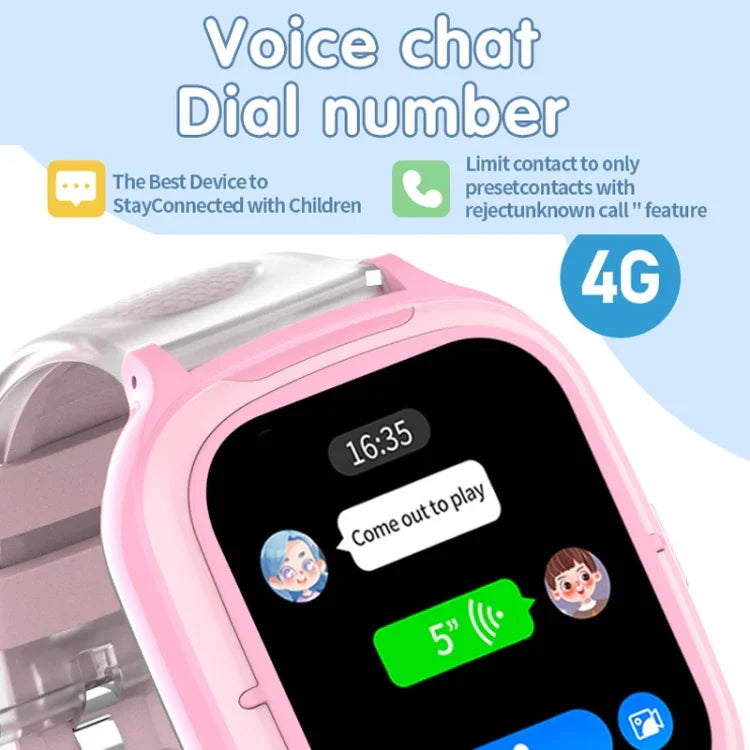 4G-Kinder-Smartwatch mit Ortungssystem, IP67 wasserdicht / Video- / Sprachanrufe