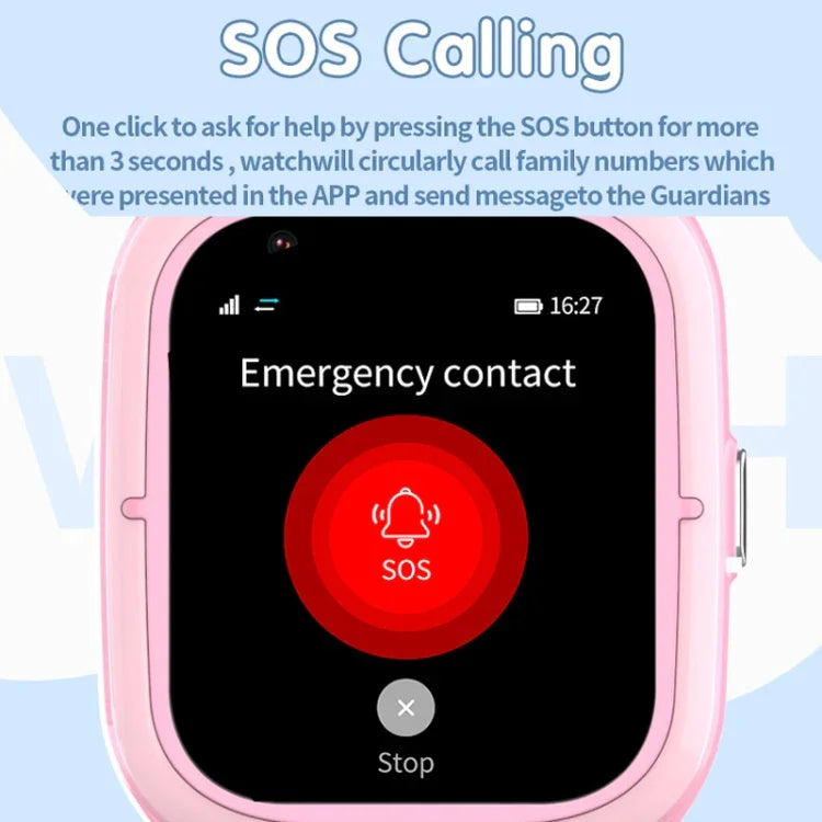 4G-Kinder-Smartwatch mit Ortungssystem, IP67 wasserdicht / Video- / Sprachanrufe