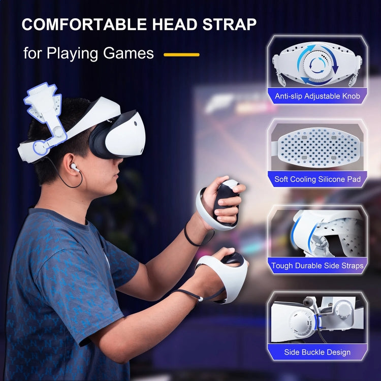 DEVASO für PlayStation VR 2 Elite-Kopfbügel, rutschfest, bequem, gewichtsreduzierend, für PlayStation VR 2 ABS