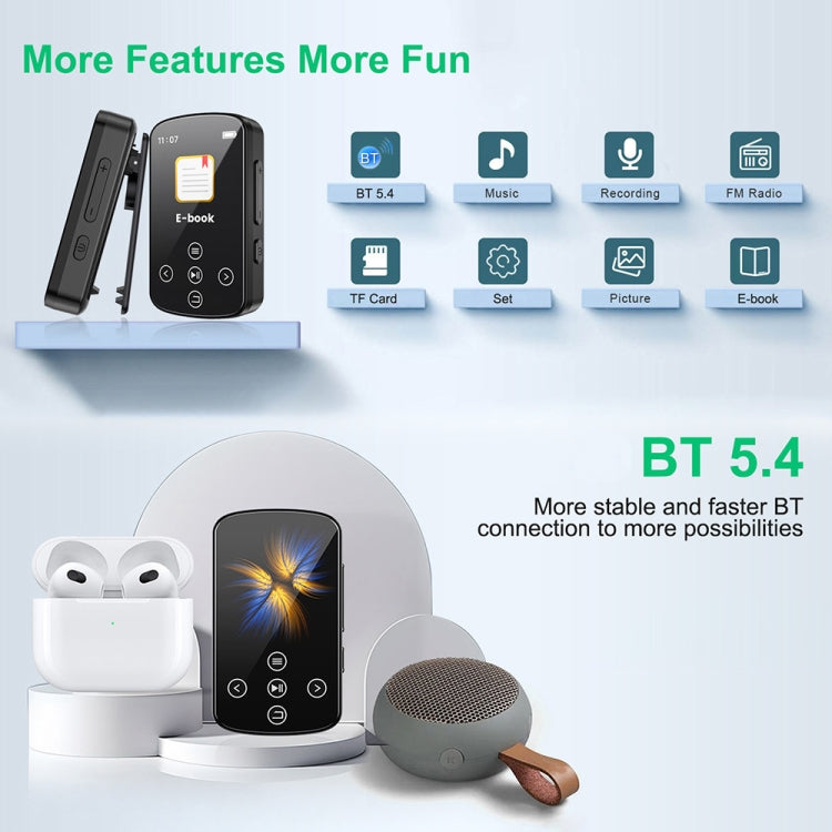 MP3 Bluetooth Musikplayer HIFI Sport Clip Touchscreen MP4, ohne TF-Karte, 8GB, 16GB, 32GB, 64GB, 128GB