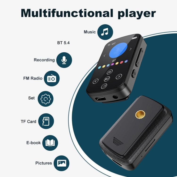 MP3 Bluetooth Musikplayer HIFI Sport Clip Touchscreen MP4, ohne TF-Karte, 8GB, 16GB, 32GB, 64GB, 128GB