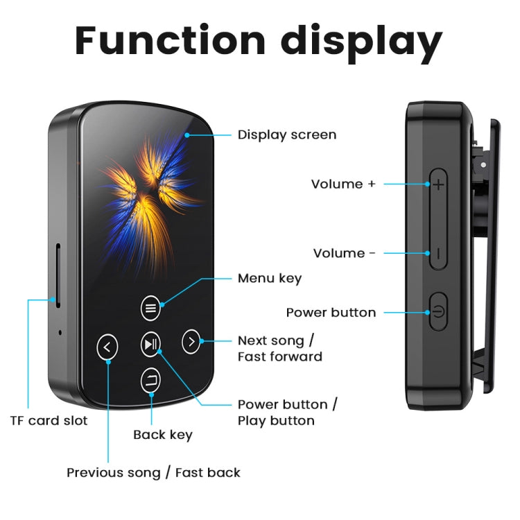 MP3 Bluetooth Musikplayer HIFI Sport Clip Touchscreen MP4, ohne TF-Karte, 8GB, 16GB, 32GB, 64GB, 128GB
