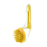 Long Handle Pet Bathing Brush Silicone Dogs Cats Cleaning Massage Brush Grooming Comb, Fine Teeth Yellow, Fine Teeth Blue, Fine Teeth Green, Coarse Teeth Yellow, Coarse Teeth Blue, Coarse Teeth Green