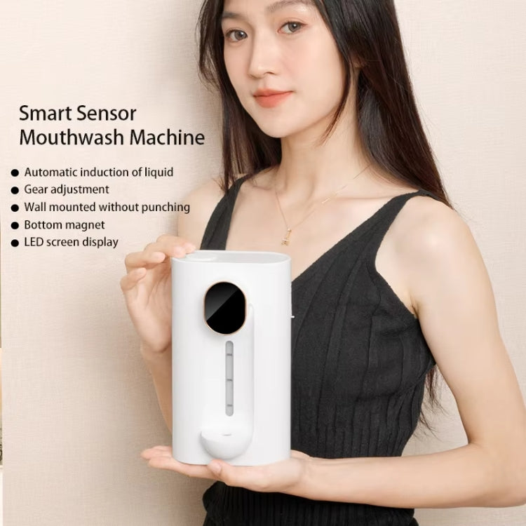 540ml Automatischer Mundspülspender 3 Stufen Dosierung mit 2 Magnetbechern, S7 Weiß, S7 Schwarz