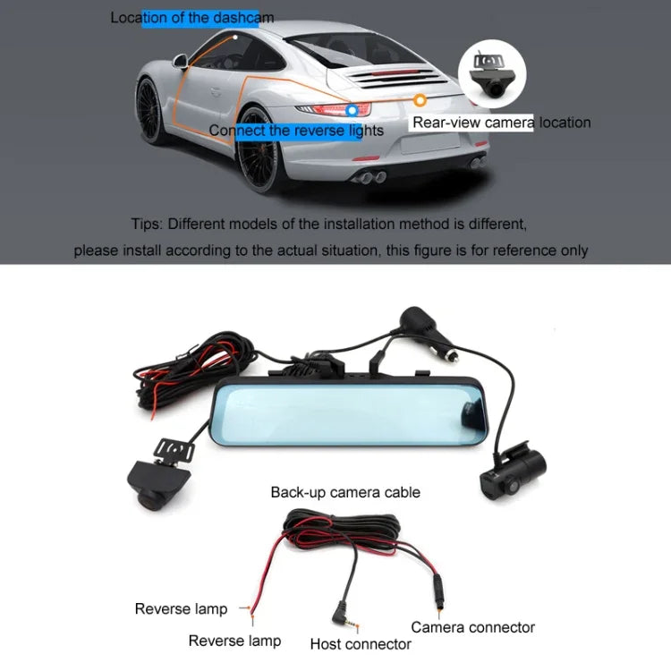 Auto HD WIFI Vernetzte Dreifach-Kamera-Fahrzeugrekorder, Mit GPS, WIFI-Verbindung, Mit rechtem Toter-Winkel-System
