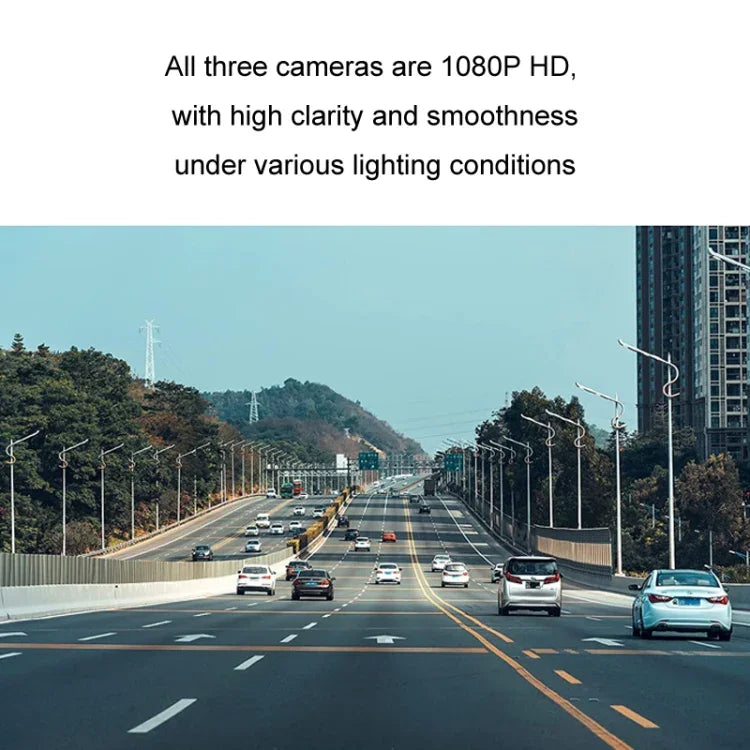 Auto HD WIFI Vernetzte Dreifach-Kamera-Fahrzeugrekorder, Mit GPS, WIFI-Verbindung, Mit rechtem Toter-Winkel-System