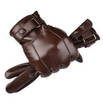 Herbst Winter Herren Lederhandschuhe PU Samt Warm Reiten Fahren Touchscreen Handschuhe, Durchschnittlich