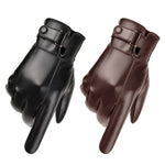 Herbst Winter Herren Lederhandschuhe PU Samt Warm Reiten Fahren Touchscreen Handschuhe, Durchschnittlich