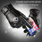 Herbst Winter Herren Lederhandschuhe PU Samt Warm Reiten Fahren Touchscreen Handschuhe, Durchschnittlich