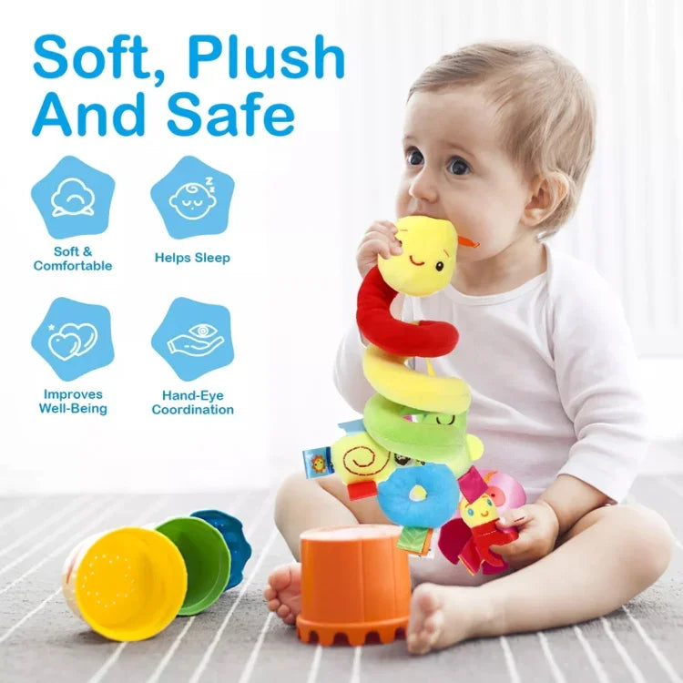 Baby Raupe Kinderbett Spiralspielzeug Cartoon Tier Baby Mit Rassel Biene Kinderwagen Hängendes Beruhigungsspielzeug, H033B