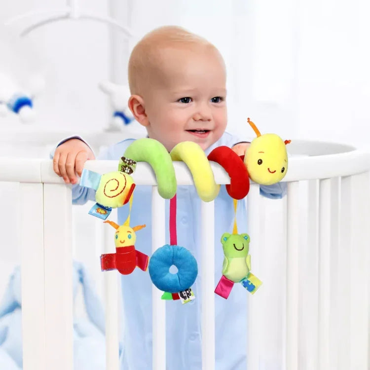 Baby Raupe Kinderbett Spiralspielzeug Cartoon Tier Baby Mit Rassel Biene Kinderwagen Hängendes Beruhigungsspielzeug, H033B
