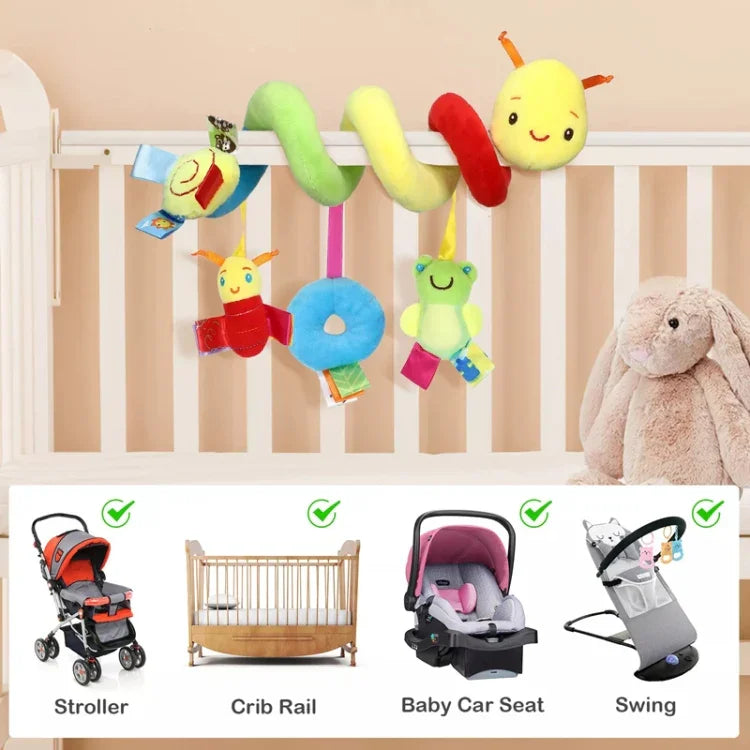 Baby Raupe Kinderbett Spiralspielzeug Cartoon Tier Baby Mit Rassel Biene Kinderwagen Hängendes Beruhigungsspielzeug, H033B