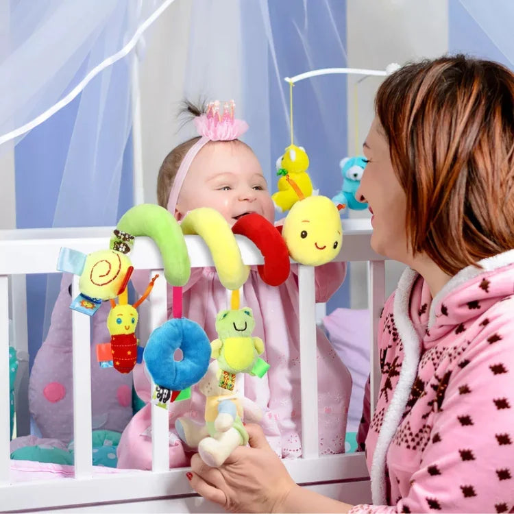 Baby Raupe Kinderbett Spiralspielzeug Cartoon Tier Baby Mit Rassel Biene Kinderwagen Hängendes Beruhigungsspielzeug, H033B