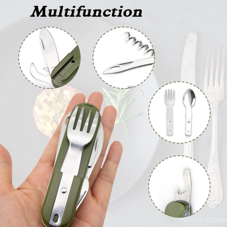 SY-FT008 7-in-1 Multifunktionales Outdoor Camping Tragbares Klapp-Besteck-Set
