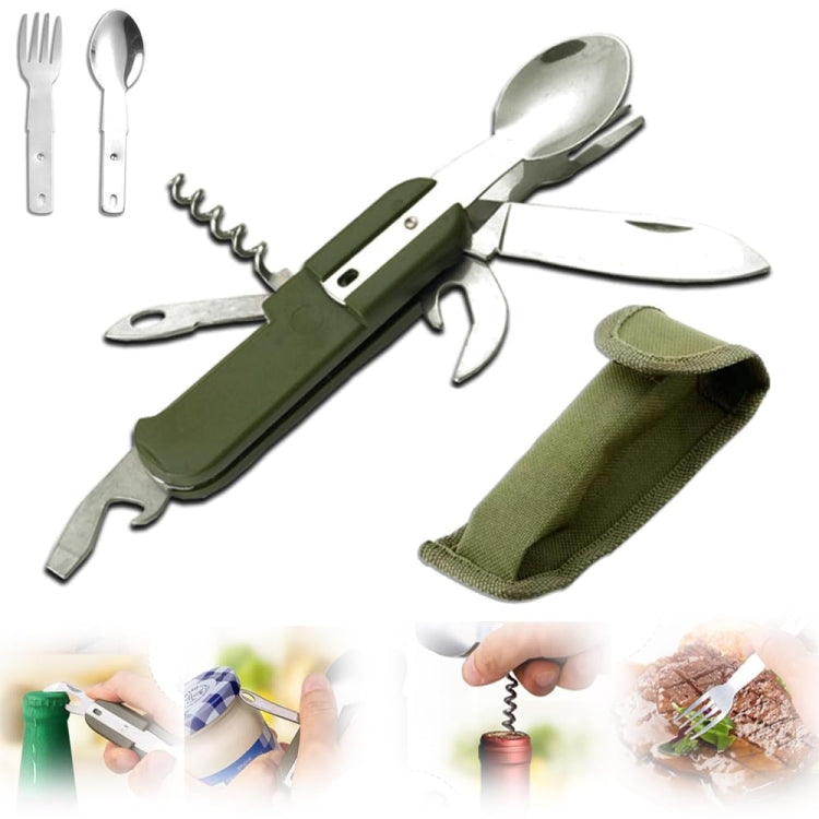 SY-FT008 7-in-1 Multifunktionales Outdoor Camping Tragbares Klapp-Besteck-Set