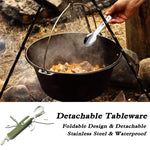 SY-FT008 7-in-1 Multifunktionales Outdoor Camping Tragbares Klapp-Besteck-Set