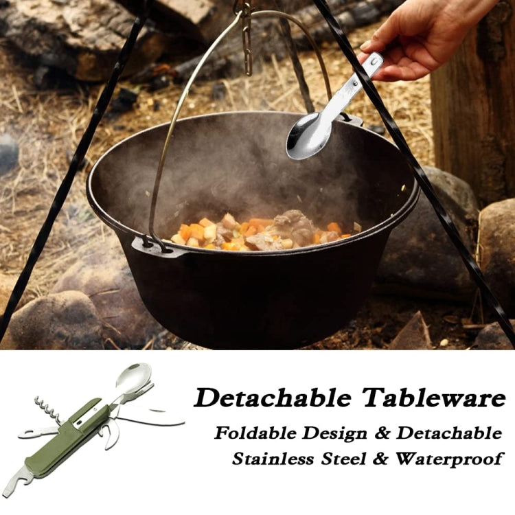 SY-FT008 7-in-1 Multifunktionales Outdoor Camping Tragbares Klapp-Besteck-Set