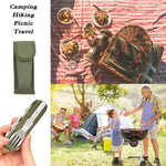 SY-FT008 7-in-1 Multifunktionales Outdoor Camping Tragbares Klapp-Besteck-Set