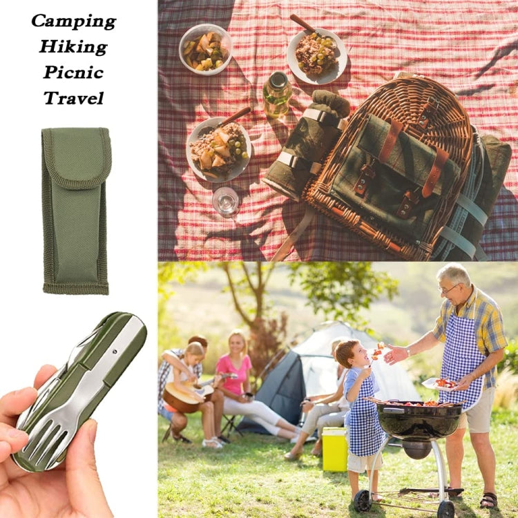 SY-FT008 7-in-1 Multifunktionales Outdoor Camping Tragbares Klapp-Besteck-Set