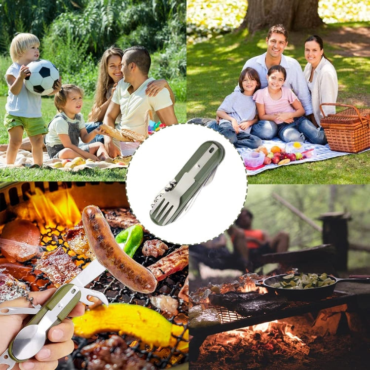 SY-FT008 7-in-1 Multifunktionales Outdoor Camping Tragbares Klapp-Besteck-Set