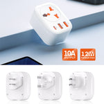 Universal-Konverterstecker 2USB+Typ-C Smart-Konverter-Steckdose, UK-Stecker, US-Stecker, EU-Stecker
