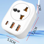 Universal-Konverterstecker 2USB+Typ-C Smart-Konverter-Steckdose, UK-Stecker, US-Stecker, EU-Stecker
