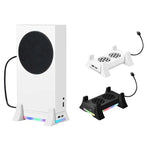 Für Xbox Series S Konsolenbasis-Lüfter mit integriertem LED-Lichtstreifen, Basis-Lüfter Weiß, Basis-Lüfter Schwarz