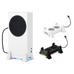 Für Xbox Series S Konsolenbasis-Lüfter mit integriertem LED-Lichtstreifen, Basis-Lüfter Weiß, Basis-Lüfter Schwarz