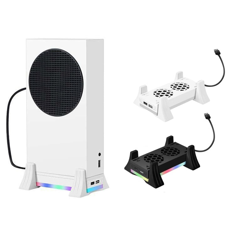 Für Xbox Series S Konsolenbasis-Lüfter mit integriertem LED-Lichtstreifen, Basis-Lüfter Weiß, Basis-Lüfter Schwarz