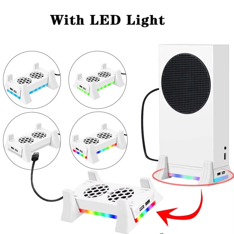 Für Xbox Series S Konsolenbasis-Lüfter mit integriertem LED-Lichtstreifen, Basis-Lüfter Weiß, Basis-Lüfter Schwarz