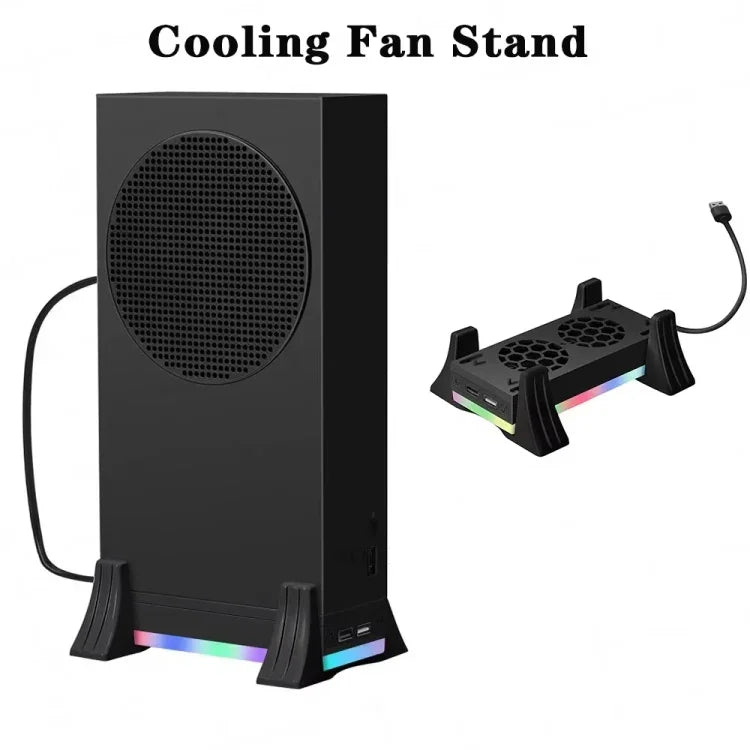 Für Xbox Series S Konsolenbasis-Lüfter mit integriertem LED-Lichtstreifen, Basis-Lüfter Weiß, Basis-Lüfter Schwarz