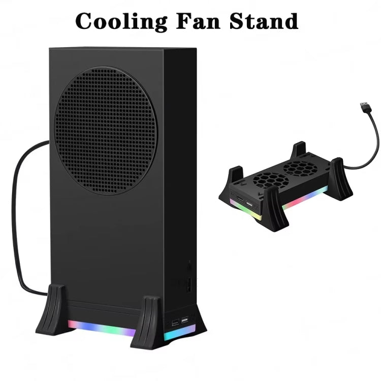 Für Xbox Series S Konsolenbasis-Lüfter mit integriertem LED-Lichtstreifen, Basis-Lüfter Weiß, Basis-Lüfter Schwarz