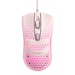 T-WOLF V15 Honeycomb Kabelgebundene USB-Gaming-Maus mit RGB-Beleuchtung, ergonomisches Hollow-Design für PC, Büro, Heimgebrauch
