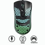 T-WOLF V15 Honeycomb Kabelgebundene USB-Gaming-Maus mit RGB-Beleuchtung, ergonomisches Hollow-Design für PC, Büro, Heimgebrauch