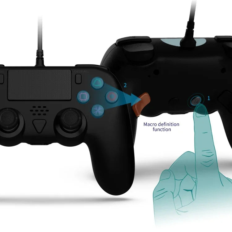 Kabelgebundener Controller für PS5 / PS5 Slim / PC mit Makroprogrammierung, Sechs-Achsen-Gyroskop, kabelgebunden