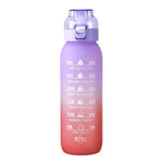1000ml große Kapazität Tritan Wasserbecher Farbverlauf Outdoor Sport Wasserflasche
