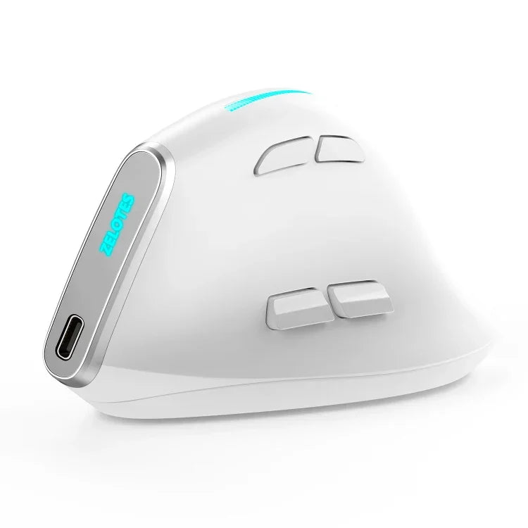 ZELOTES F36 9-Tasten vertikaler ergonomischer programmierbarer Griff Dual Bluetooth + 2.4G kabellose Maus, F36 (weiß), F36 (schwarz)