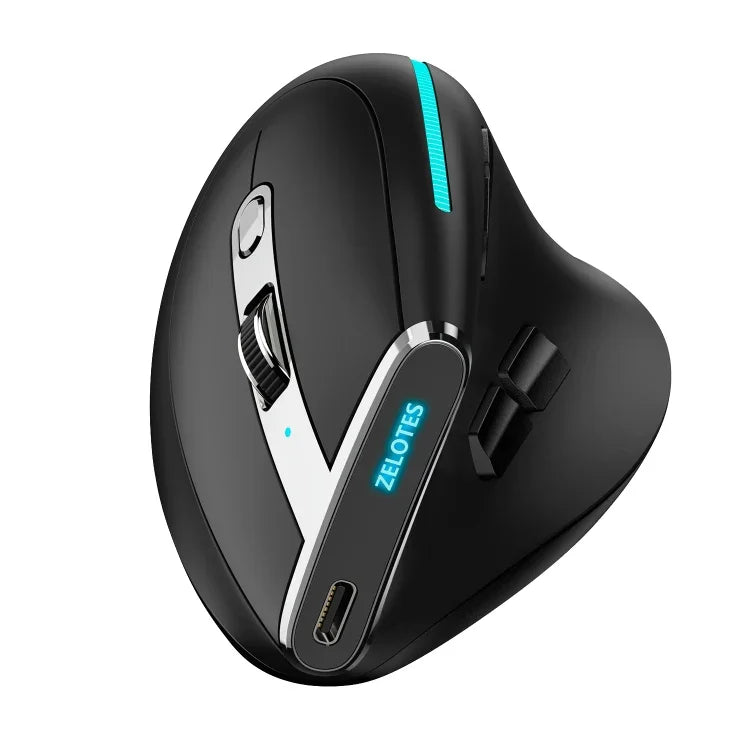 ZELOTES F36 9-Tasten vertikaler ergonomischer programmierbarer Griff Dual Bluetooth + 2.4G kabellose Maus, F36 (weiß), F36 (schwarz)