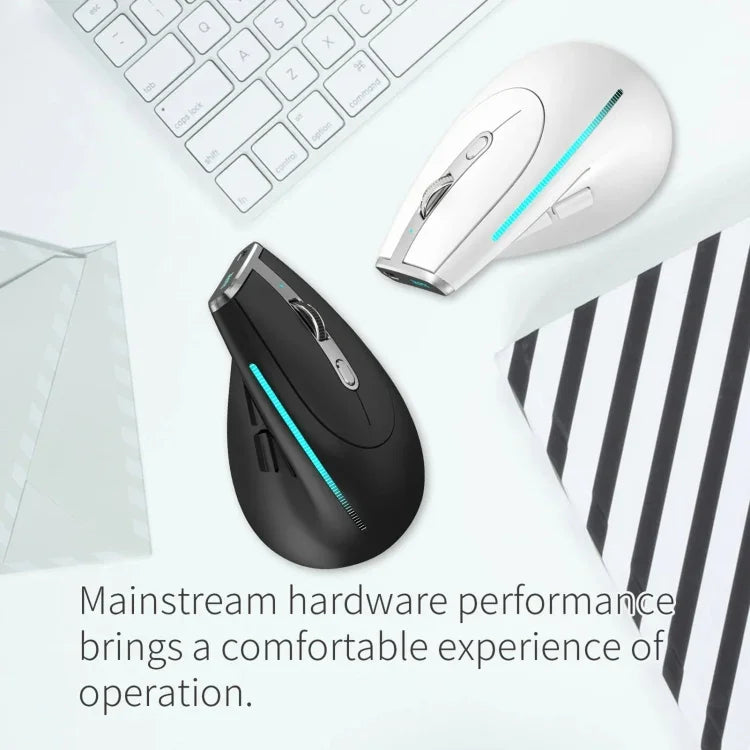 ZELOTES F36 9-Tasten vertikaler ergonomischer programmierbarer Griff Dual Bluetooth + 2.4G kabellose Maus, F36 (weiß), F36 (schwarz)