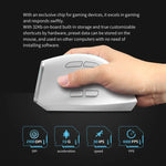ZELOTES F36 9-Tasten vertikaler ergonomischer programmierbarer Griff Dual Bluetooth + 2.4G kabellose Maus, F36 (weiß), F36 (schwarz)