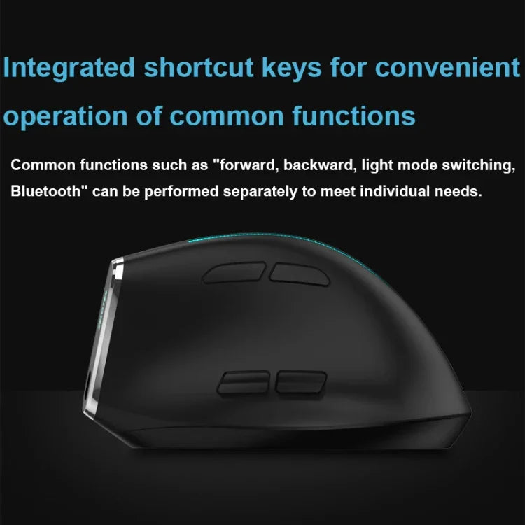 ZELOTES F36 9-Tasten vertikaler ergonomischer programmierbarer Griff Dual Bluetooth + 2.4G kabellose Maus, F36 (weiß), F36 (schwarz)