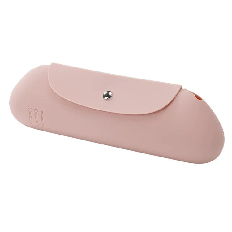 Silikon-Aufbewahrungstasche für Make-up-Pinsel, tragbar, ideal für Reisen, Kosmetik-Organizer mit großem Fassungsvermögen