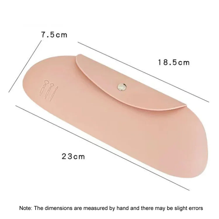 Silikon-Aufbewahrungstasche für Make-up-Pinsel, tragbar, ideal für Reisen, Kosmetik-Organizer mit großem Fassungsvermögen